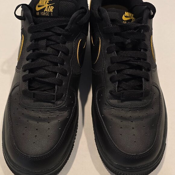 Nike Air Force 1 '07 Black University Gold - Picture 1 of 8
